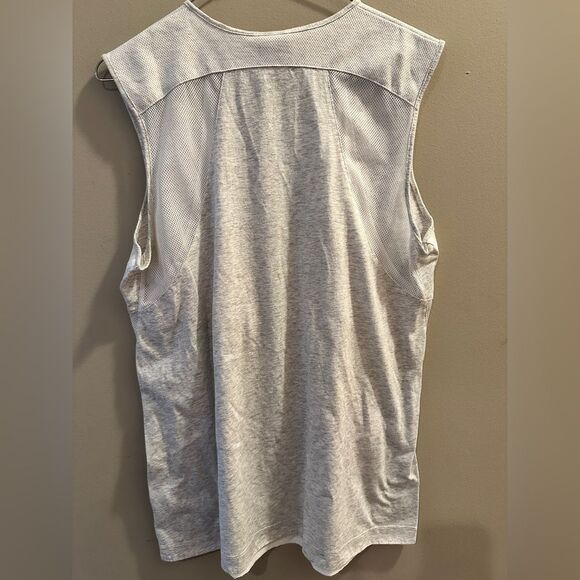 Nike Running Vest Women's White/Grey Size Small Drawstring Hybrid Tee T Shirt - Picture 3 of 4